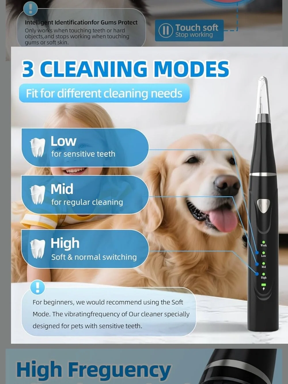 Dog Dental Cleaner Kit Electric Plaque Remover - Black